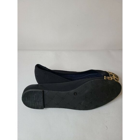Jack Rogers Womens Ballet Flats Size 7.5M Black Leopard Print Slip On Shoes - Picture 7 of 8